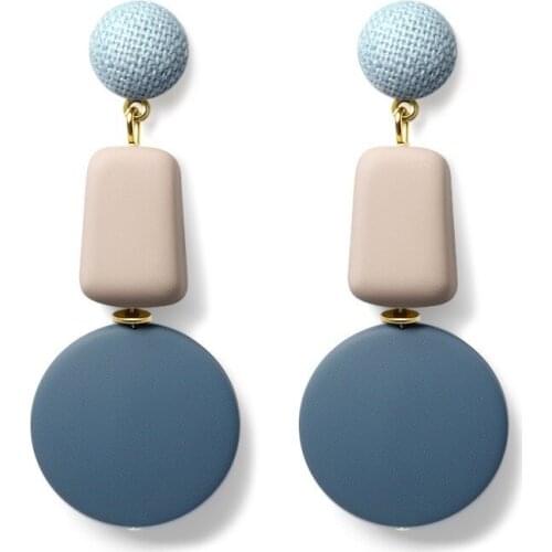 2021 New Fashion Korean Earrings Wooden Drop Earrings For Women Statement Geometric Hanging Dangle Earring Brincos Jewelry