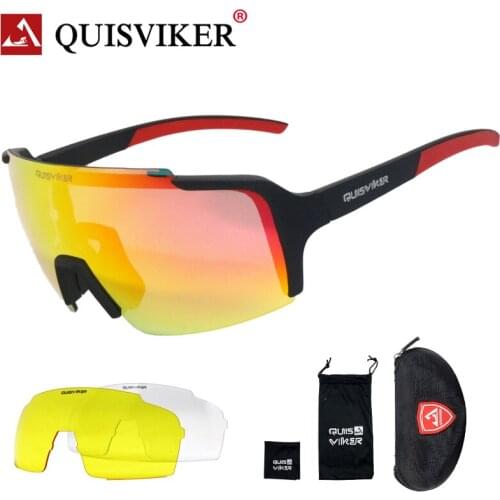 2021 QUISVIKER Brand 3 Lenses Cycling Sunglasses MTB Bike Cycle Eyewear Men Women Fishing Sport Goggles Bicycle Cycle Glasses