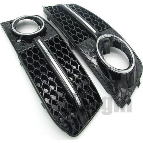 Fit For Audi A4 B8 2009 2010 2011 High quality Chrome Honey Comb Fog Light Cover Grille Grills New
