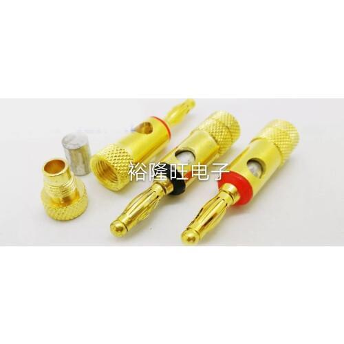 Smonisia 200pcs/lot Terminal Banana Plug 4mm Gold-plating Lantern Speaker Amplifier Connector