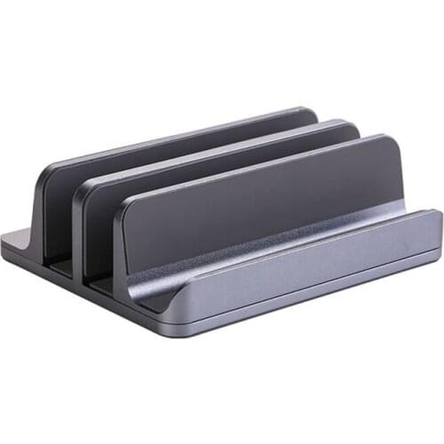 Aluminum Alloy Adjustable Vertical Laptop Stand 2 Slot and a Half Bracket Notebook Holder for Laptop Computer