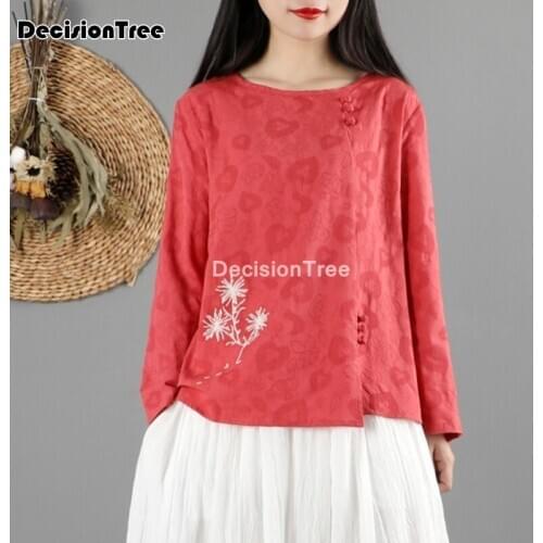 2021 qipao shirt antique chinese style clothes qipao folk women satin floral printing blouse traditional chinese blouse qipao
