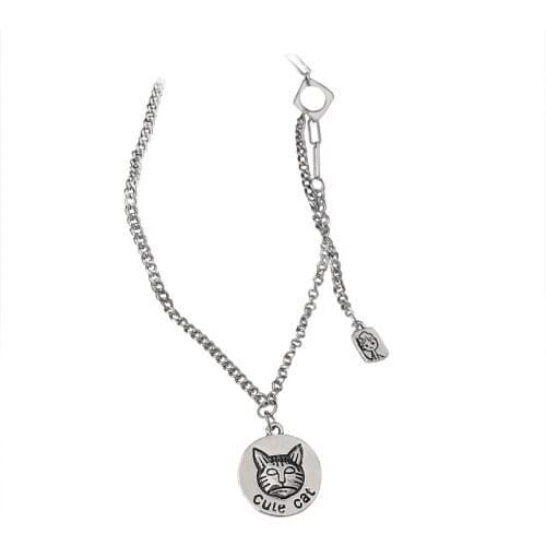 RZ085 Hip-Hop Style Fashion Simple Personality Trendy Metal Necklace Short Necklace Punk Style Necklace Women