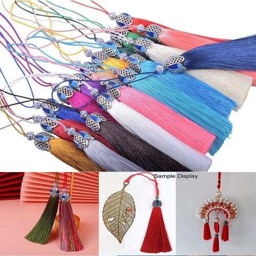 2/5Pcs 8cm Silk Tassel Fringe Brush Pendant Accessories for DIY Jewelry Making Silk Satin Tassel Handmade Crafts Finding Supply