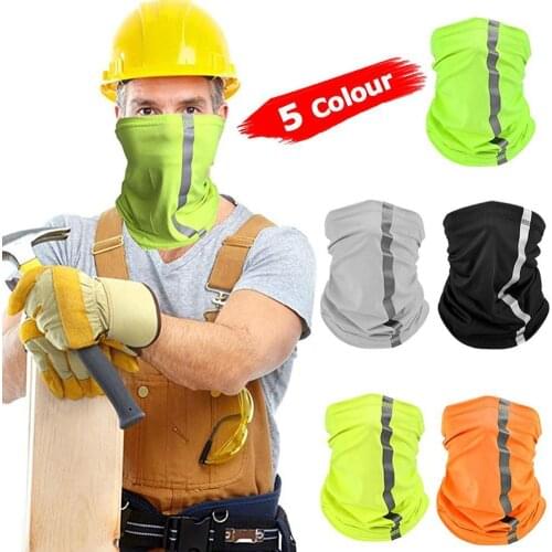 Reflective Strip Cycling Bandana Multifunctional Seamless Magic Scarf Outdoor Motorcycle Face Buff Head Scarf Neck Gaiter