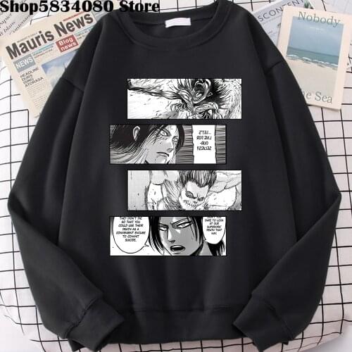 Attack on Titan Men Hoodies Sweatshirts Japanese Anime Shingeki No Kyojin Graphic Hoodies Men Pullover Hooded Sweatshirt Unisex