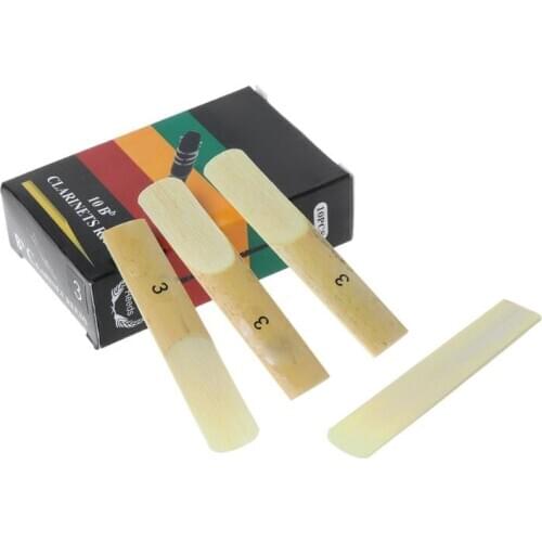 10pcs/set Bb Clarinet Reeds Traditional Bamboo Reed Strength 2.0 / 2.5 / 3.0