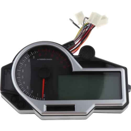 Universal LCD Digital Odometer Speedometer Tachometer 1-6 Gear Motorcycle