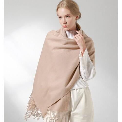 Winter 100% Pure Wool Scarf Women Thicken Shawls and Wraps Echarpe for Ladies Foulard Femme Winter Solid Cashmere Scarves Stoles