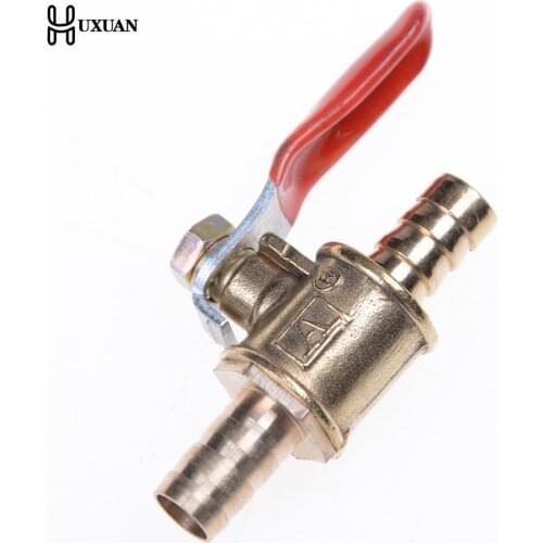 1/4 Hose Barb 6mm-10mm Hose Barb Inline Brass Water Oil Air Gas Fuel Line Shutoff Ball Valve Pipe Fittings