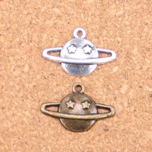 126pcs Charms saturn planet spark star 13x17mm Antique Pendants,Vintage Tibetan Silver Jewelry,DIY for bracelet necklace