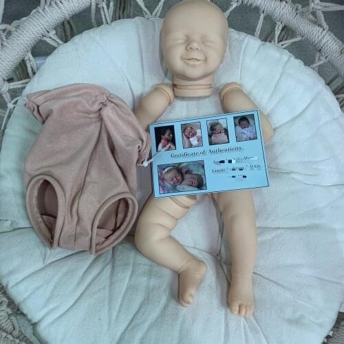 18inches Reborn Doll Kit Agnes Smile Angel Baby DIY Doll Kit with COA Soft Touch Unpainted Unfinished Doll Parts