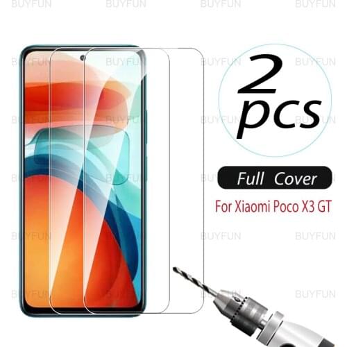 2pcs Screen Protector For Xiaomi Poco X3 GT 6.6 inch Full Cover Front Tempered Glass for poco poko pocophonex3 gt x3gt glass