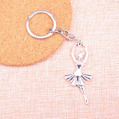 20pcs 61*24mm ballet dancer ballerina Pendants DIY Men Car Key Chain Ring Holder Keyring Souvenir Jewelry Gift