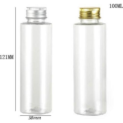 24 x 100ml Whosale DIY Flat Shoulder PET Shampoo and Lotion Bottle with Aluminum Cap with Insert Whosale