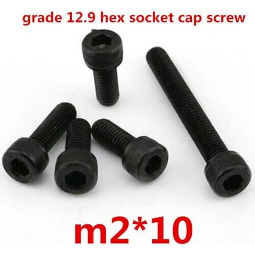 500pcs m2*10 high strength grade 12.9 alloy steel with black oxide hexagonal / hex socket head cap screw