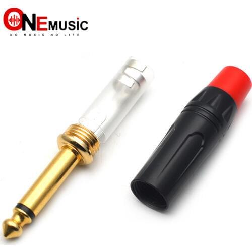 6.35mm Mono Jack Male Plug Connector DIY Soldering Plug for Microphone