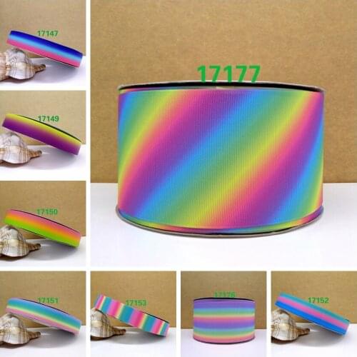 Free shipping 50 yard ombre printed grosgrain ribbon 17177