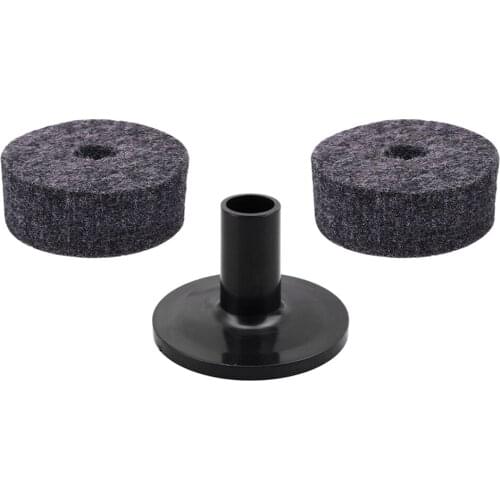 Black Cymbal Stand Sleeve+2pcs Felt Washers For Drum Kit Replacement
