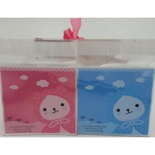 E1 Cute teddy bear in Scarf 10*13CM Cookie packaging self-adhesive plastic bags for biscuits snack baking package