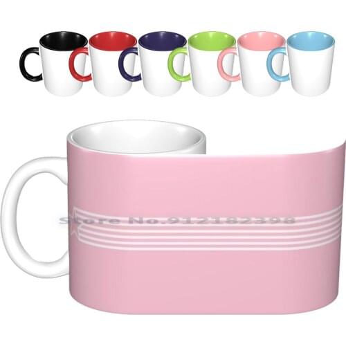 Eleanor Good Place Pink Star Ceramic Mugs Coffee Cups Milk Tea Mug Good Place Pink Star Stripe Tv Seen On Tv Seen Creative