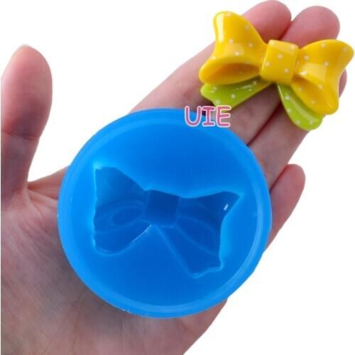 FYL583U 40.4mm x 27.3mm Bowknot Bwo Silicone Mold Fondant Cake Decoration Candy Resin Clay Earrings Necklace Craft Soap Candle