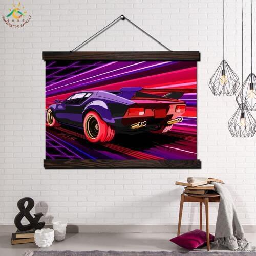 Racing Musicle Car Modern Canvas Art Prints Poster Wall Painting Scroll Painting Artwork Wall Art Pictures Home Decoration