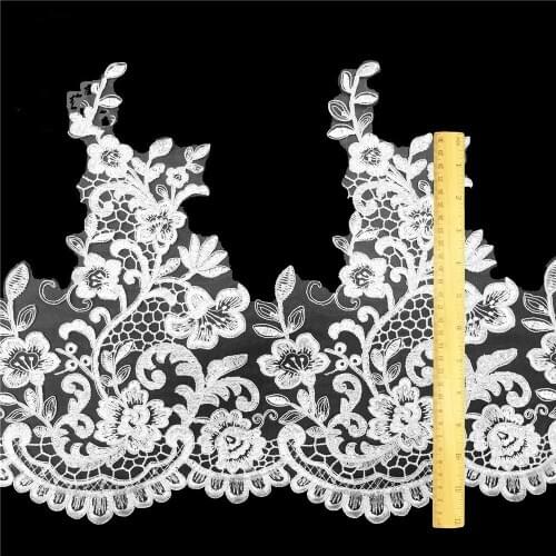 Exquisite evening dress wedding water-soluble lace trim polyester cording bridal lace trim