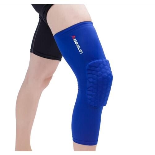 WholeSale 50pcs/lot Honeycomb Compression Pad Crashproof Anti Slip Basketball Leg Knee Long Sleeve Free Shipment