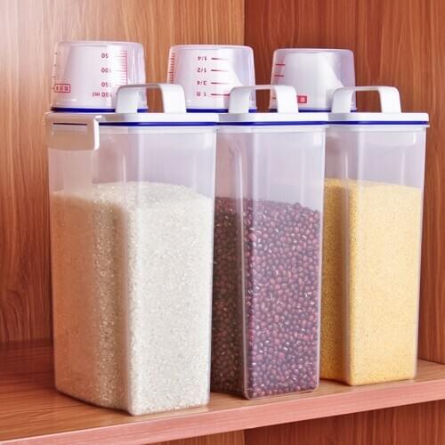 Storage Box Moisture-Proof Rice Cylinder With Flour Sealed Barrel Kitchen Thick Plastic Cover Insect-Proof Rice Barrel Rice Box