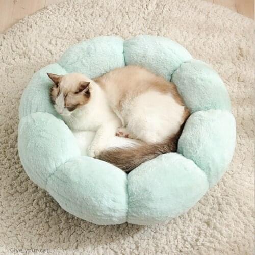 Dog Cat Bed House Round Plush Pet Warm Bed Basket Dog Sleeping Sofa Mat Soft Cushion Cat Accessories Cozy Kitten Lounger For Dog