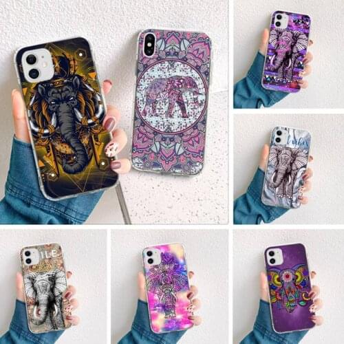 Indian Elephant Animal Totem Bling Cute Phone Case for iPhone 11 pro XS MAX 8 7 6 6S Plus X 5S SE 2020 XR cover