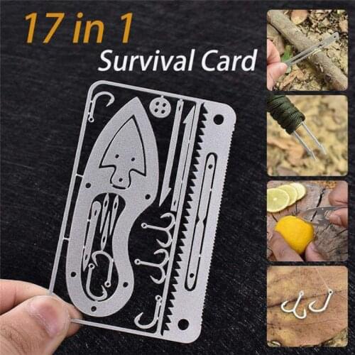 Multifunction Fishing Gear Credit Card Multi-Tool Outdoor Camping Equipment Survival Tools Hunting Emergency Survival EDC Kit