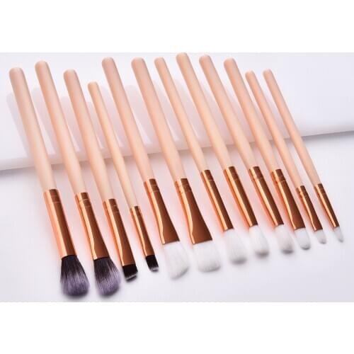 12pcs Makeup Brushes Set Eyes Make Up Brush Kit Powder Eyeshadow Eyebrow Concealer Lips Cosmetics Blending Brush Beauty Tools