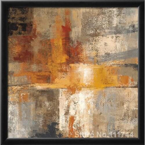 Wall art abstract oil paintings Silver and Amber Crop Silvia Vassileva High quality Hand painted