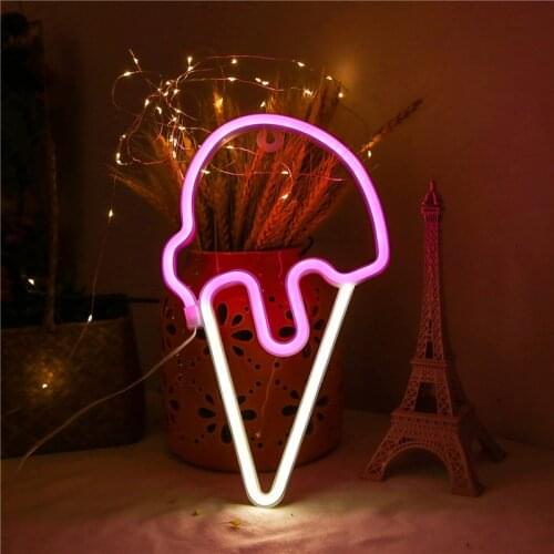 Ice Cream Neon Sign Light Wall Hanging Shop Bar Restaurant Window Decoration Christmas Holiday Led Lamp Childrens night light
