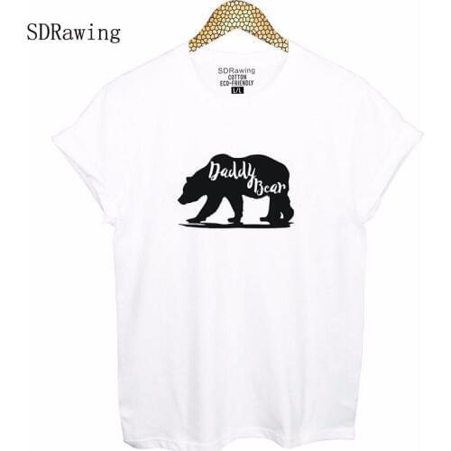New arrivel daddy bear print cotton t shirt for man Graphic Tees Hipster Tumblr tops mans shirt clothing drop ship
