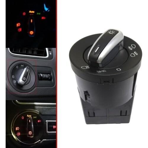 New Chrome Headlight Control Switch Fog Light Knob For VW Bora Golf 4 1998-2005 Passat B5 Polo Lupo Sharan Transpoter
