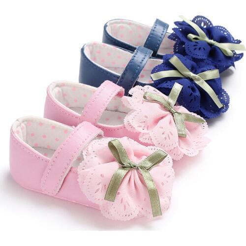 Spring and Autumn 0-1 flowers female baby princess shoes soft bottom baby toddler shoes