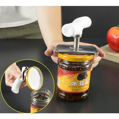 Free Size Jar Openers Screw Cap Bottle Opener Wrench Stainless Steel Power-saved Wine Opener Can Bottle Tin Cap Open SN1422