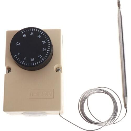AC220V 0-40℃ Temperature Switch Capillary Thermostat Controller w waterproof box 83XA