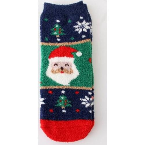 Thick coral velvet Christmas stockings