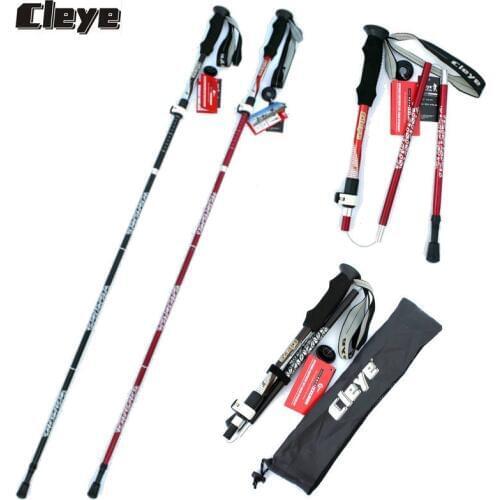 Professional Walking Sticks Foldable Trekking Poles Retractable External Lock Batons 7075 Lightweight Nordic Hiking Canes