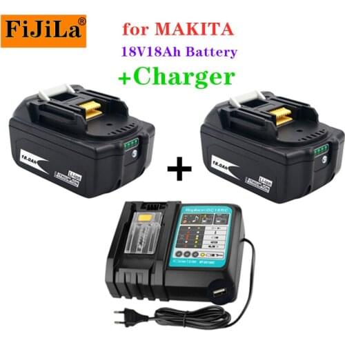 WIth Charger BL1860 Rechargeable Battery 18V1 8000mAh Lithium Ion for Makita 18v Battery 6ah BL1840 BL1850 BL1830 BL1860B LXT400