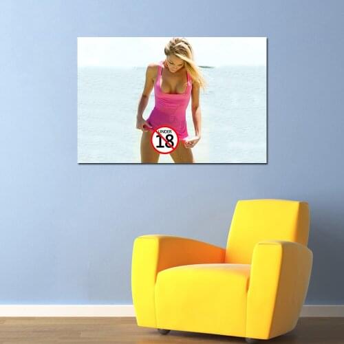 Sexy Girl Wet Body Beautiful Blonde Wall Art Poster Canvas Print Paintings for Home Room Decor