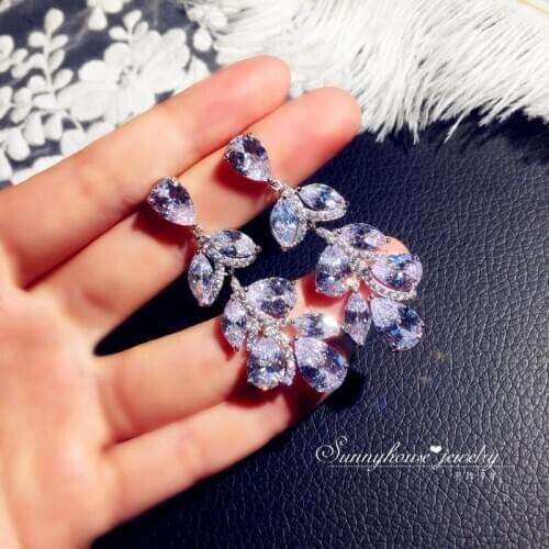 New 925 Silver Cubic Zirconia Crystal Wedding Earrings Water Drop Zircon Earrings Women Jewelry Moissanite Earrings