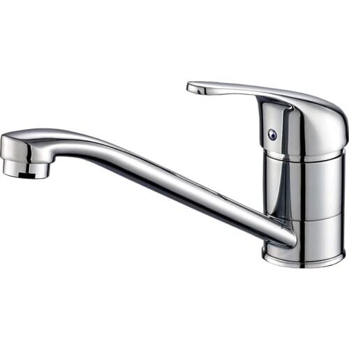 QUEEXU Kitchen Faucets Single Hole Tap For Kitchen Rotating Handle Cold And Hot Water And Bathroom Basin Chrome QU21