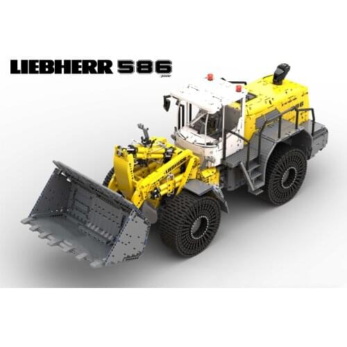 New technology building block RC Liebherr l586 project forklift forklift DIY assembly toy electric remote control model MOC
