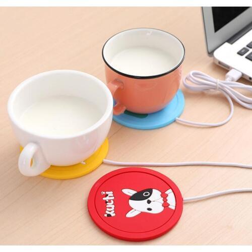 USB Cartoon Warmer Thermostatic Heating Coaster Cup Drink Warmer Heat Beverage Electric Heated Mugs Coaster Mat for Office Home