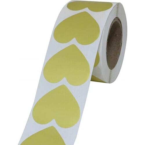 50-500pcs Heart shape of gold Stickers seal Labels stickers scrapbooking for Package and wedding decoration stationery sticker